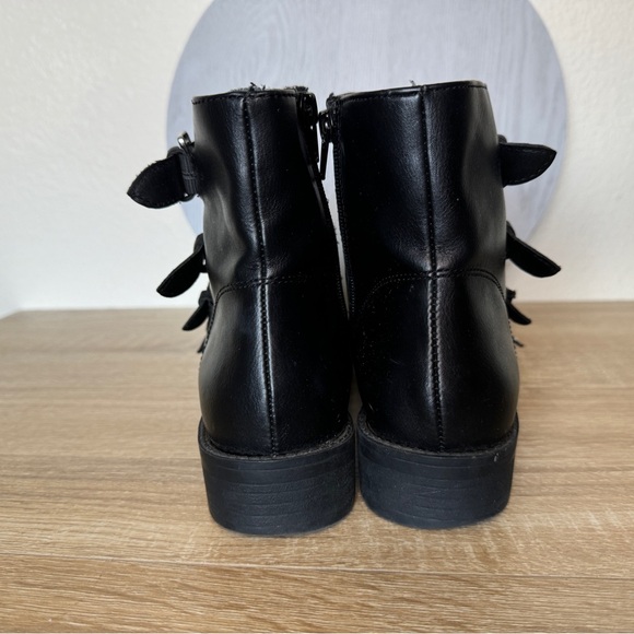 Studded Black Ankle Boots Utility Combat Boots Coachella Festival Shoes Sz 8 - Picture 6 of 8